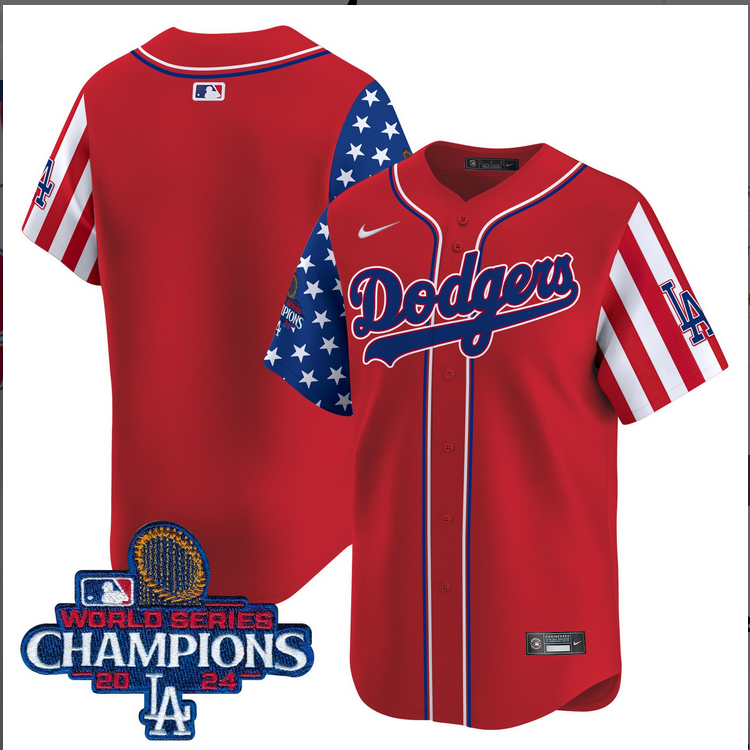 Men MLB Los Angeles Dodgers blank American Style red 2024 World Series Champions Limited Jersey